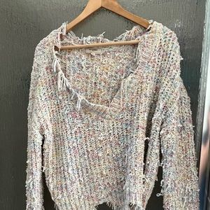Multi-color crop sweater